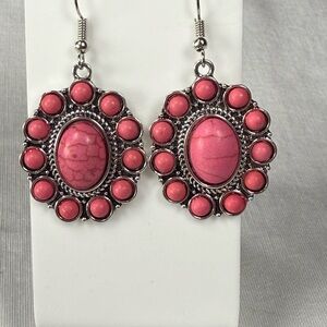 Vintage Rose Red Earrings